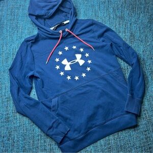 Under Armour Star Logo Pullover Hoodie in Blue Pink